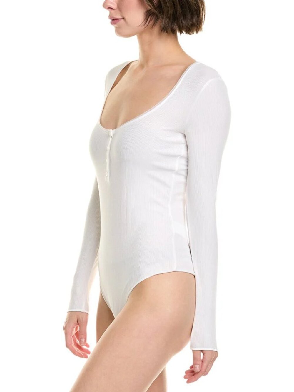 NWT WOLFORD Henley String Bodysuit White Long Sleeve Size M